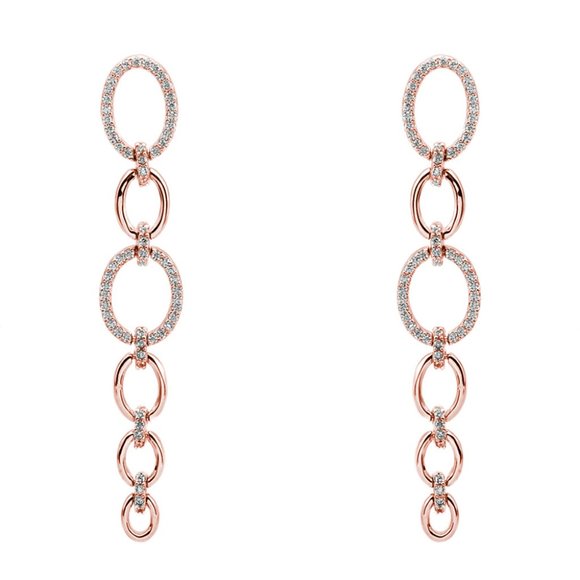 Oval Link Drop Earrings - Picture 1 of 3